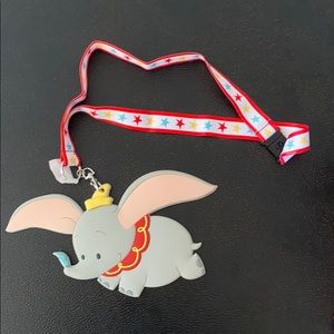 Disney Parks Flying Dumbo Card Holder Lanyard